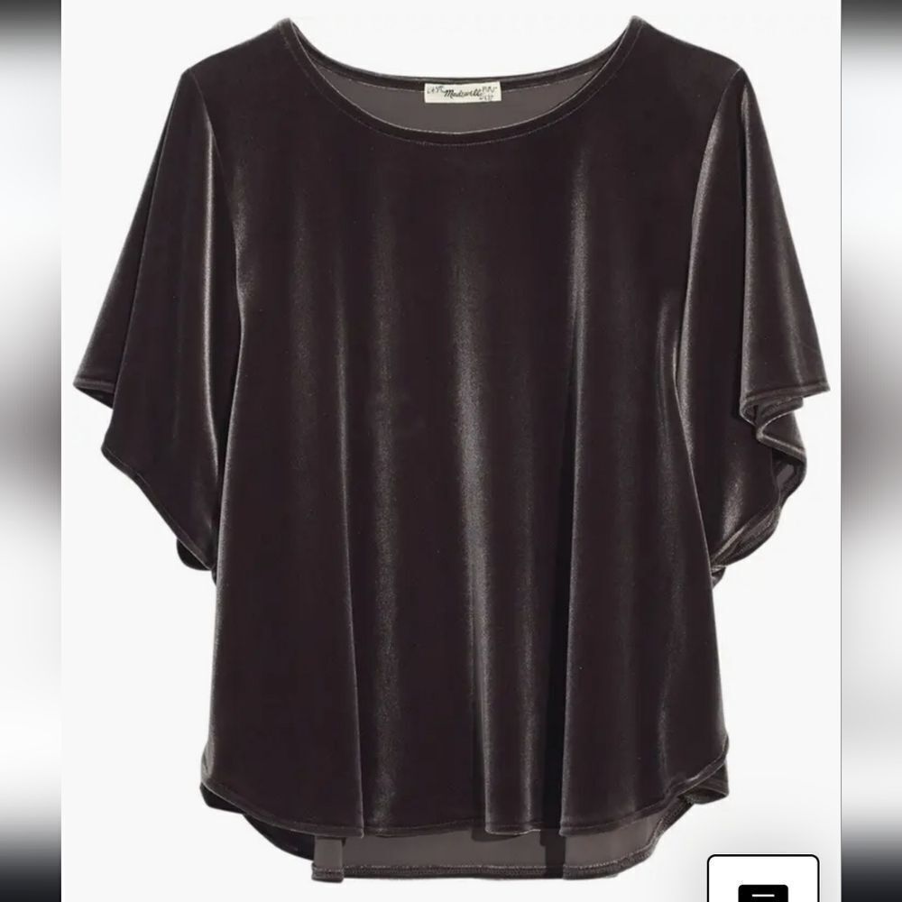 Madewell Xs Top Short Sleeve Elegant Velvet Top Shirt